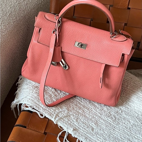 Hermes Kelly 32 Togo pink and palladium - Picture 1 of 6